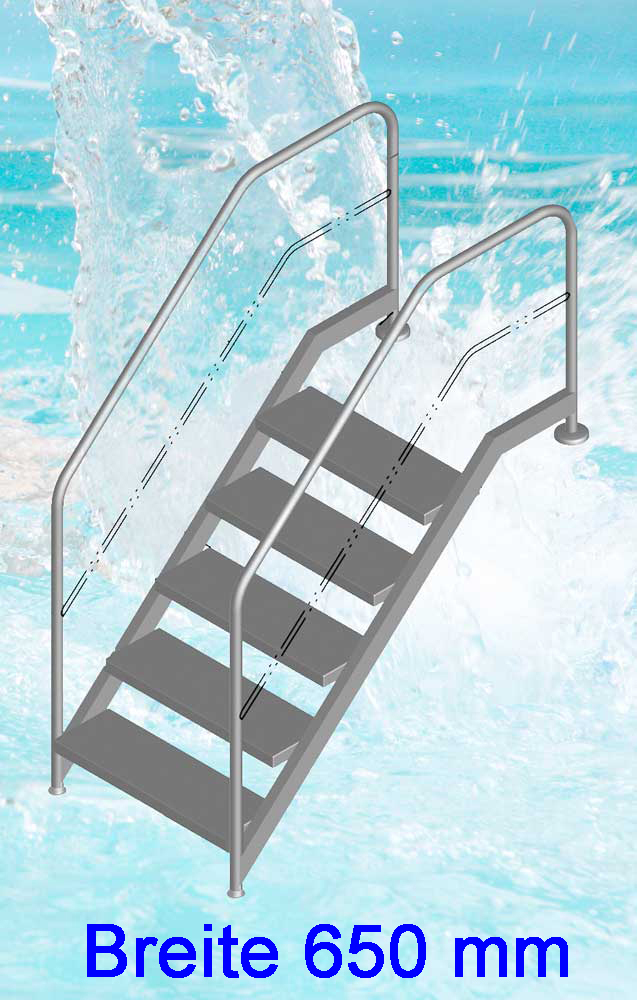 Pool Treppe statt Leiter elegante Lösung zum nachrüsten oder für den Neubau 