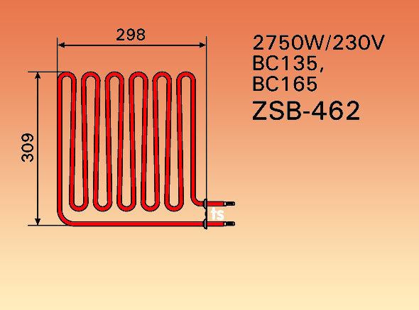 2750 Watt Ersatz-Heizelement ZSB-462 Saunaofen