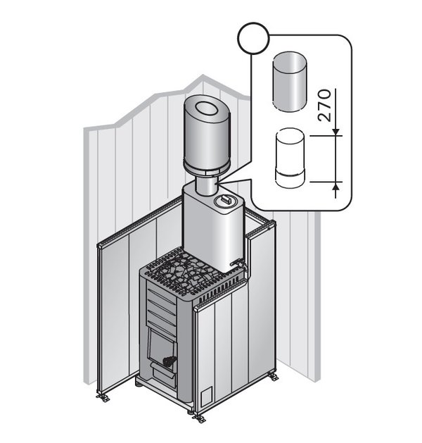 Harvia Warmwasserbehälter Schornsteinmodell WP220ST