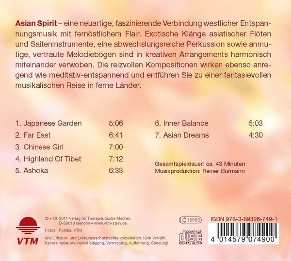Entspannungsmusik CD Asian Spirit