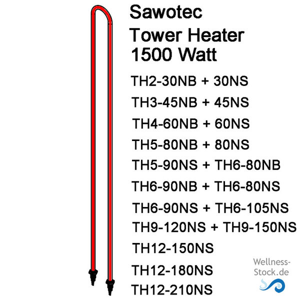 Sawotec Heizelement Tower Heater Wall 1500 Watt